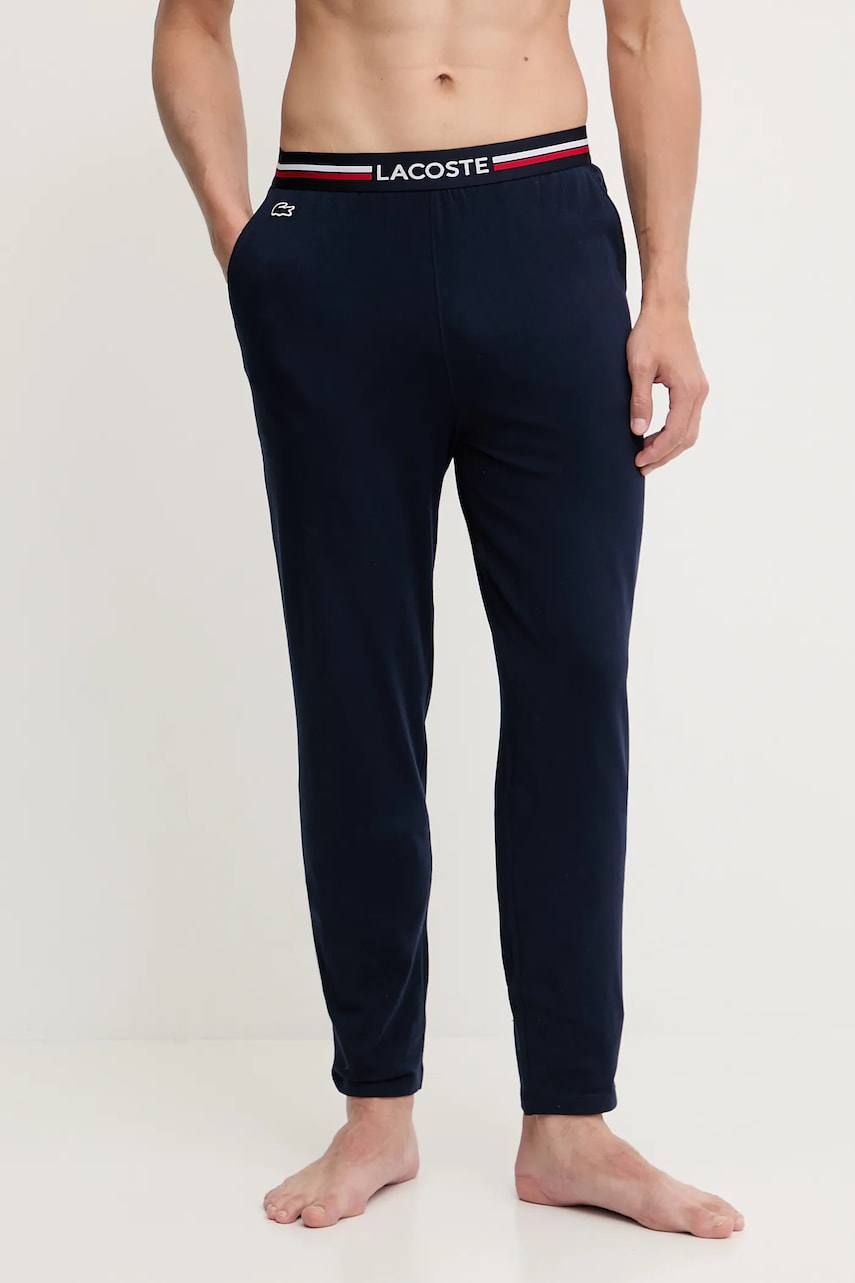 Lacoste pantaloni de pijama culoarea bleumarin, uni, 3H3461