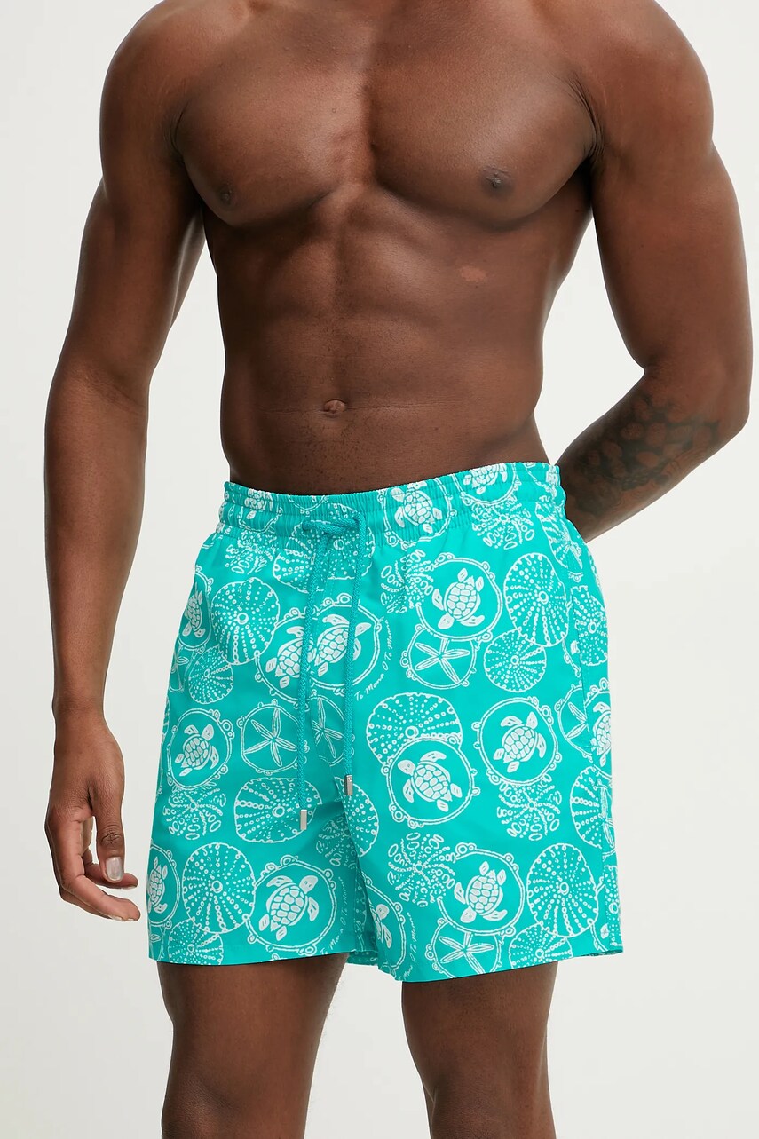 Vilebrequin pantaloni scurti de baie MOOREA culoarea turcoaz, MOOCB115
