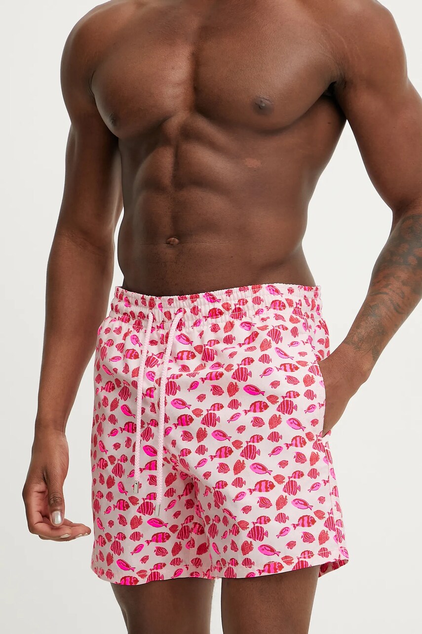 Vilebrequin pantaloni scurți de baie MOOREA culoarea roz, MOOCB119