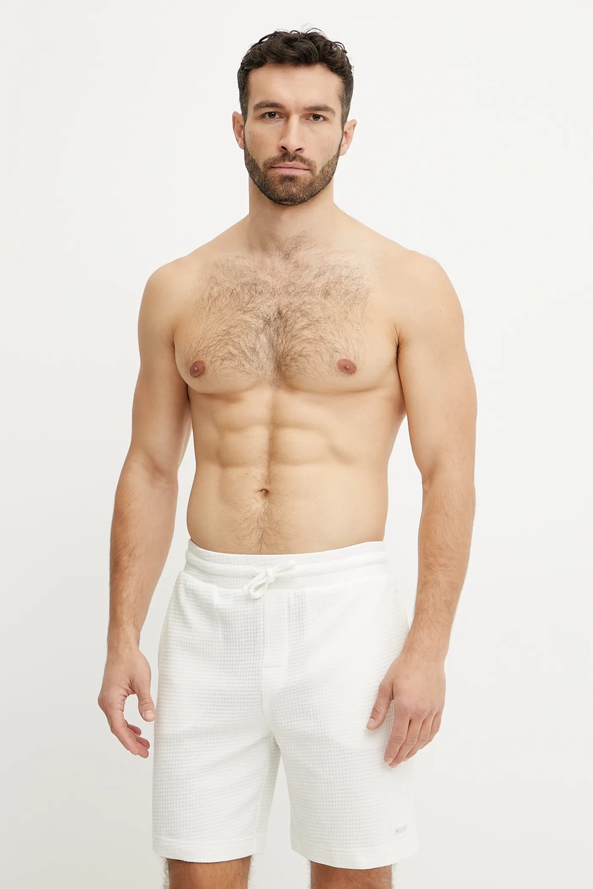 HUGO pantaloni scurti barbati, culoarea alb, 50532023