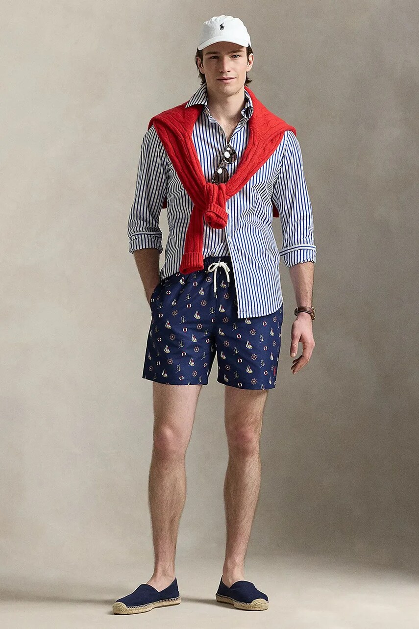 Levně Plavkové šortky Polo Ralph Lauren fialová barva, 710963826