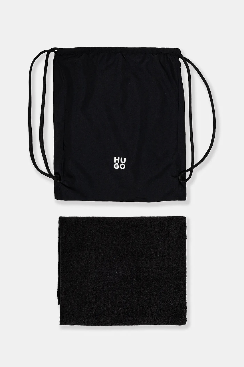 HUGO pantaloni scurți de înot și prosop culoarea negru, 50540187