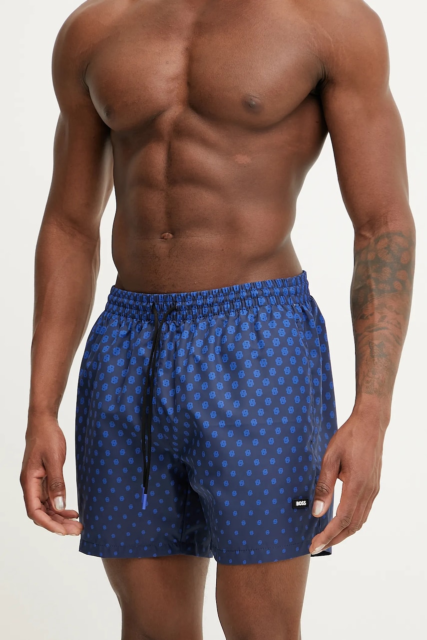BOSS pantaloni scurti din casmir culoarea albastru marin, 50539931