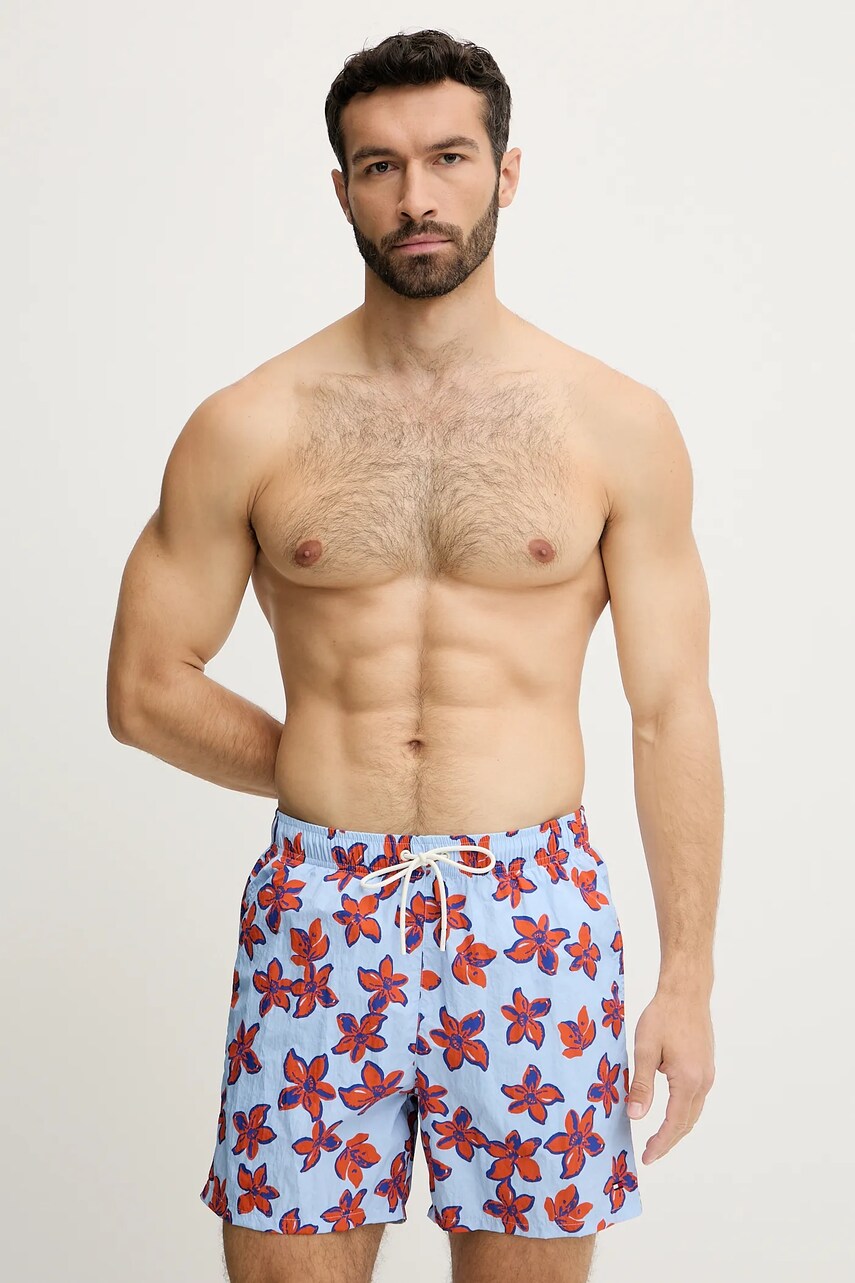 Levně Plavkové šortky Tommy Hilfiger oranžová barva, UM0UM03491