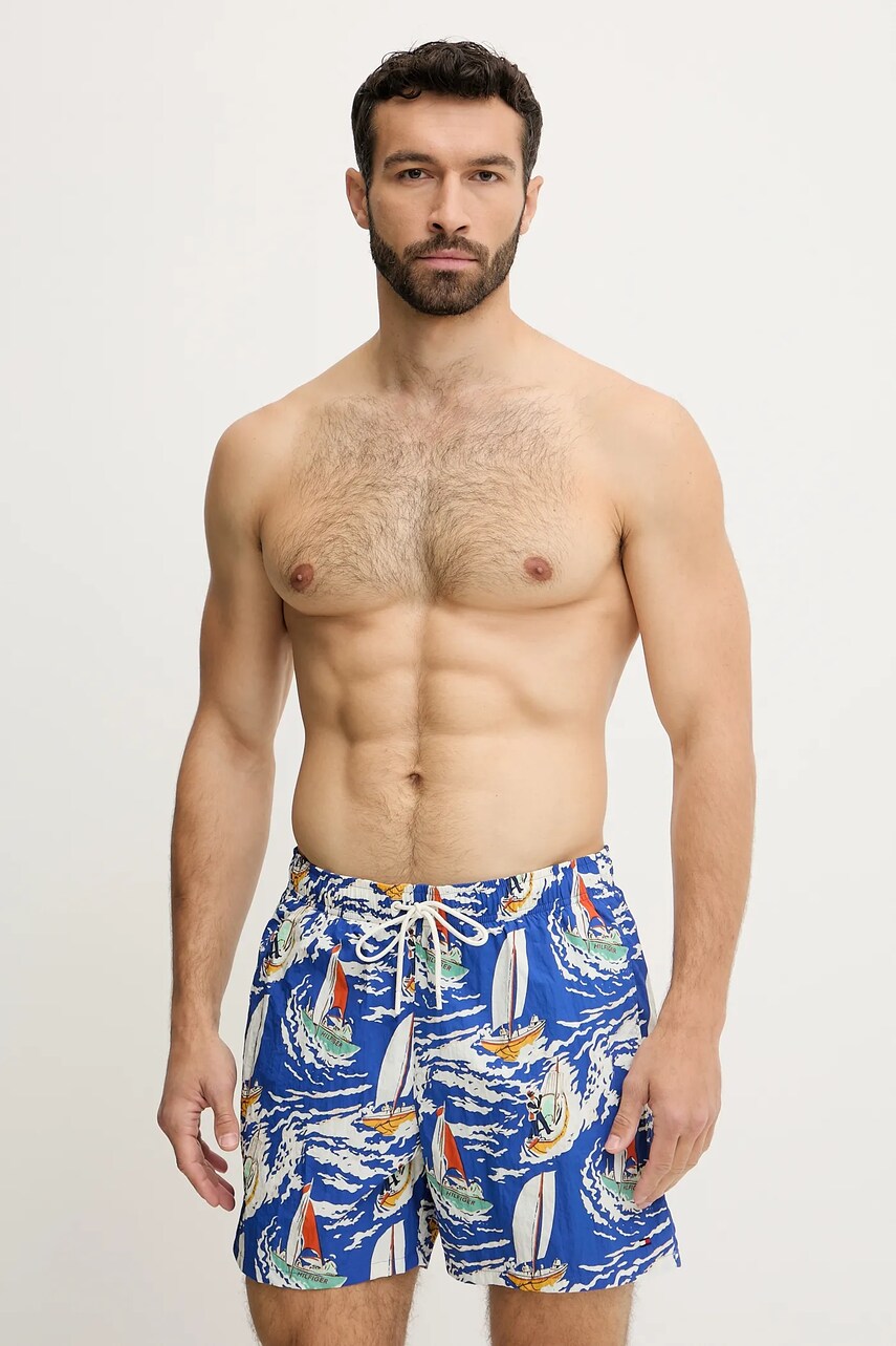 Levně Plavkové šortky Tommy Hilfiger béžová barva, UM0UM03491
