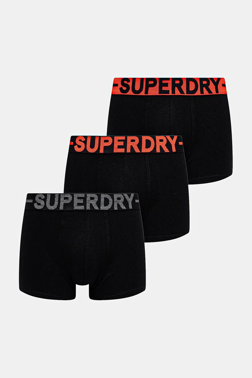 Superdry boxeri 3-pack bărbați, culoarea negru, M3110450B-13A