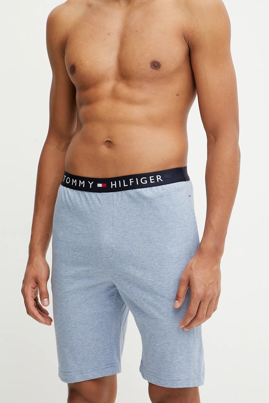 Levně Bavlněné pyžamové šortky Tommy Hilfiger pánské, modrá barva, UM0UM03578