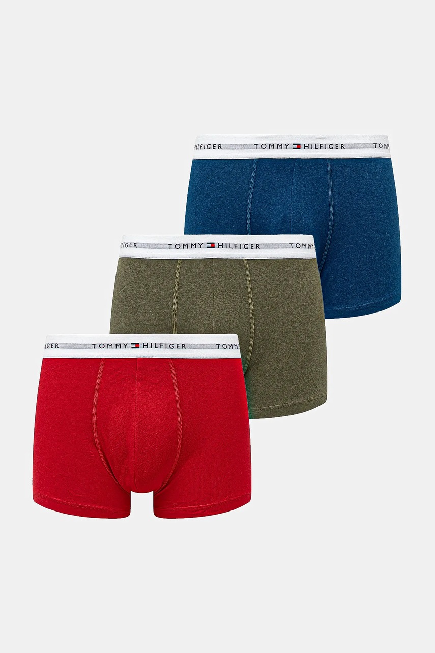 Levně Boxerky Tommy Hilfiger 3-pack pánské, modrá barva, UM0UM02761