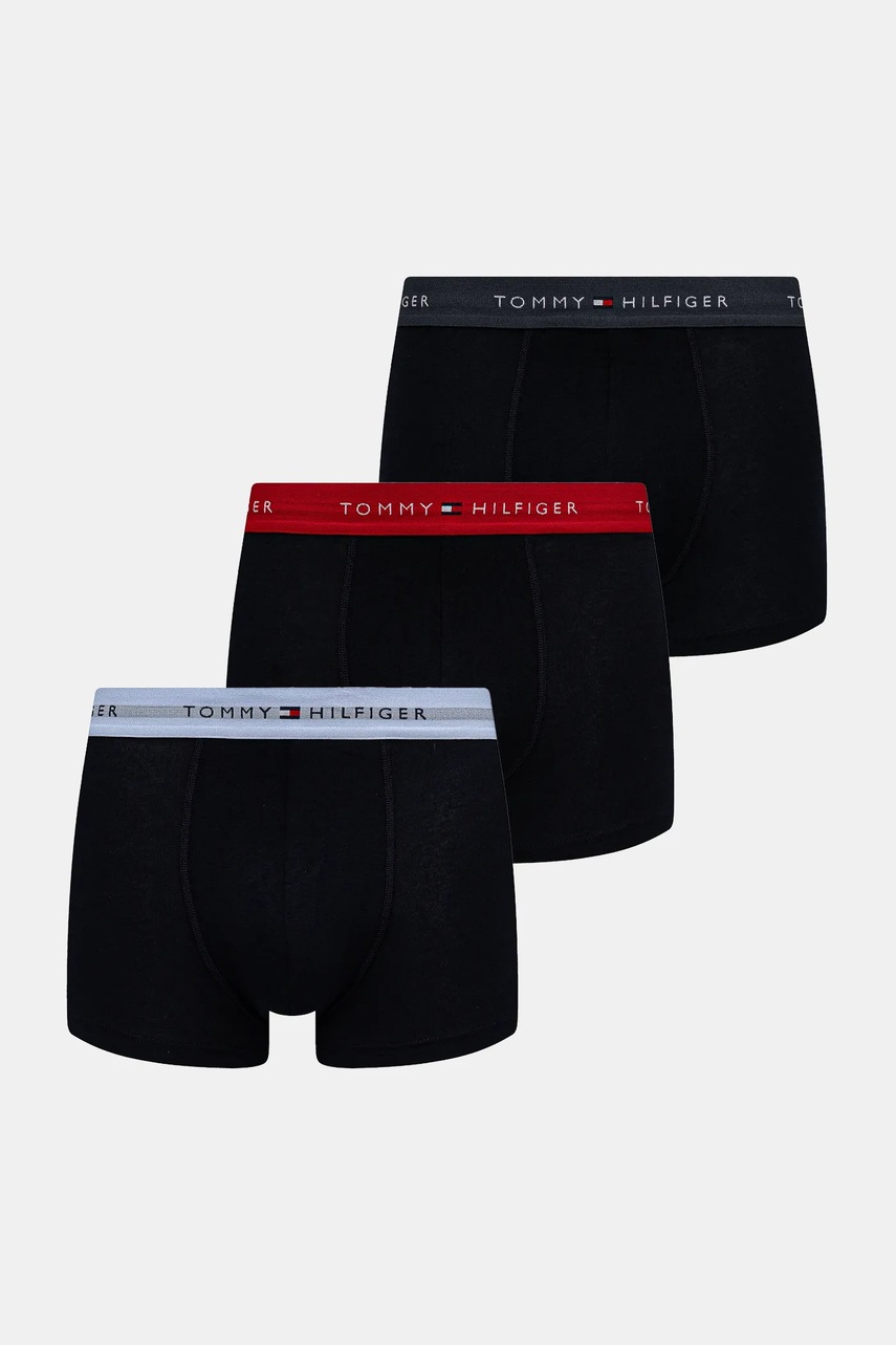 Levně Boxerky Tommy Hilfiger 3-pack pánské, černá barva, UM0UM02763