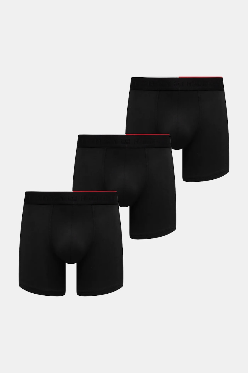 Levně Boxerky Tommy Hilfiger 3-pack pánské, černá barva, UM0UM03391