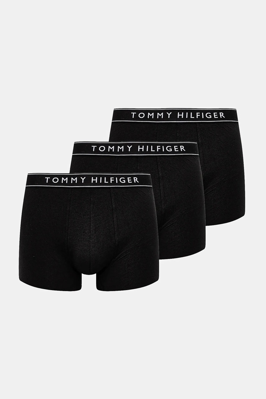Levně Boxerky Tommy Hilfiger 3-pack pánské, černá barva, UM0UM03458