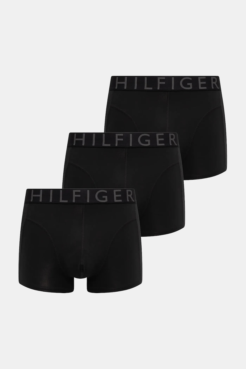 Levně Boxerky Tommy Hilfiger 3-pack pánské, černá barva, UM0UM03467