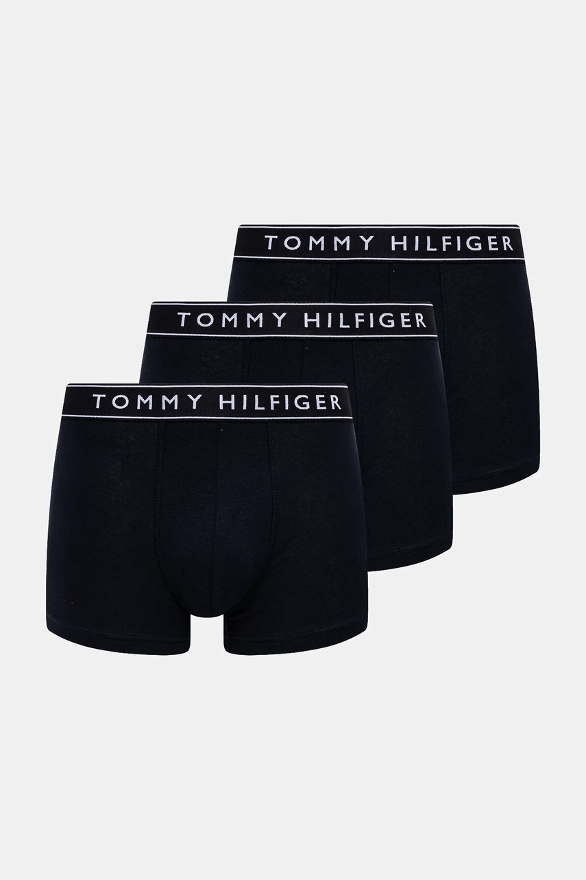 Levně Boxerky Tommy Hilfiger 3-pack pánské, tmavomodrá barva, UM0UM03520