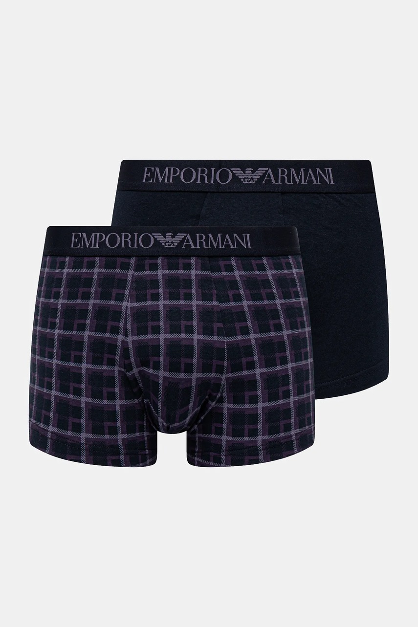 Emporio Armani Underwear boxeri 2-pack barbati, culoarea albastru marin, EM001014 AF10797