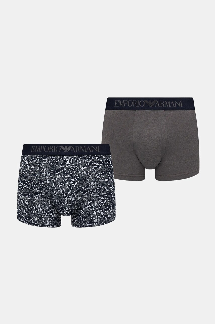 Emporio Armani Underwear boxeri 2-pack barbati, culoarea gri, EM001014 AF10797