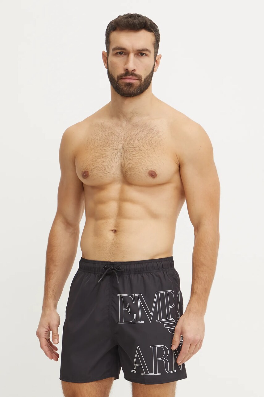 Emporio Armani Underwear pantaloni scurti de baie culoarea negru, EM000583 AF12326