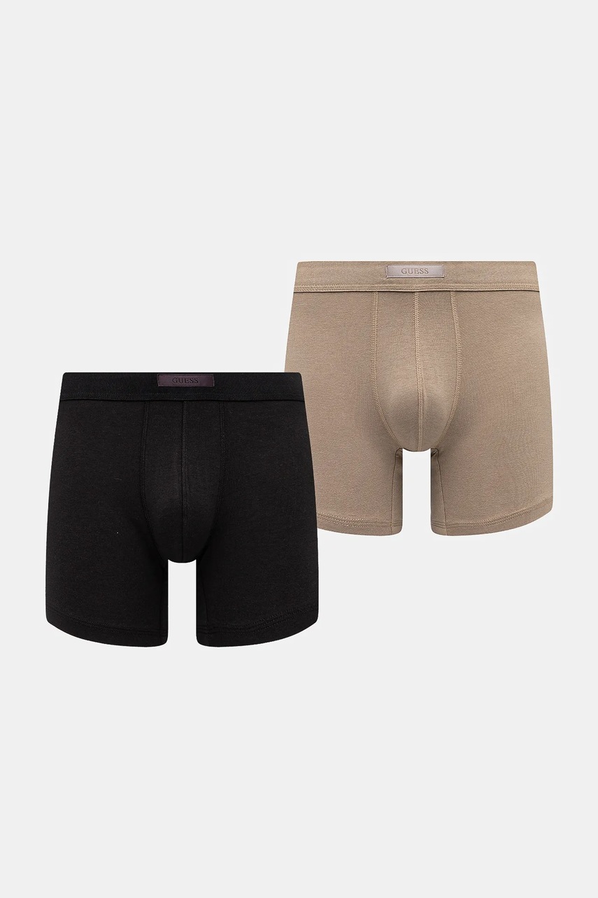 Levně Boxerky Guess 2-pack pánské, hnědá barva, U5GG31 KCPZ1