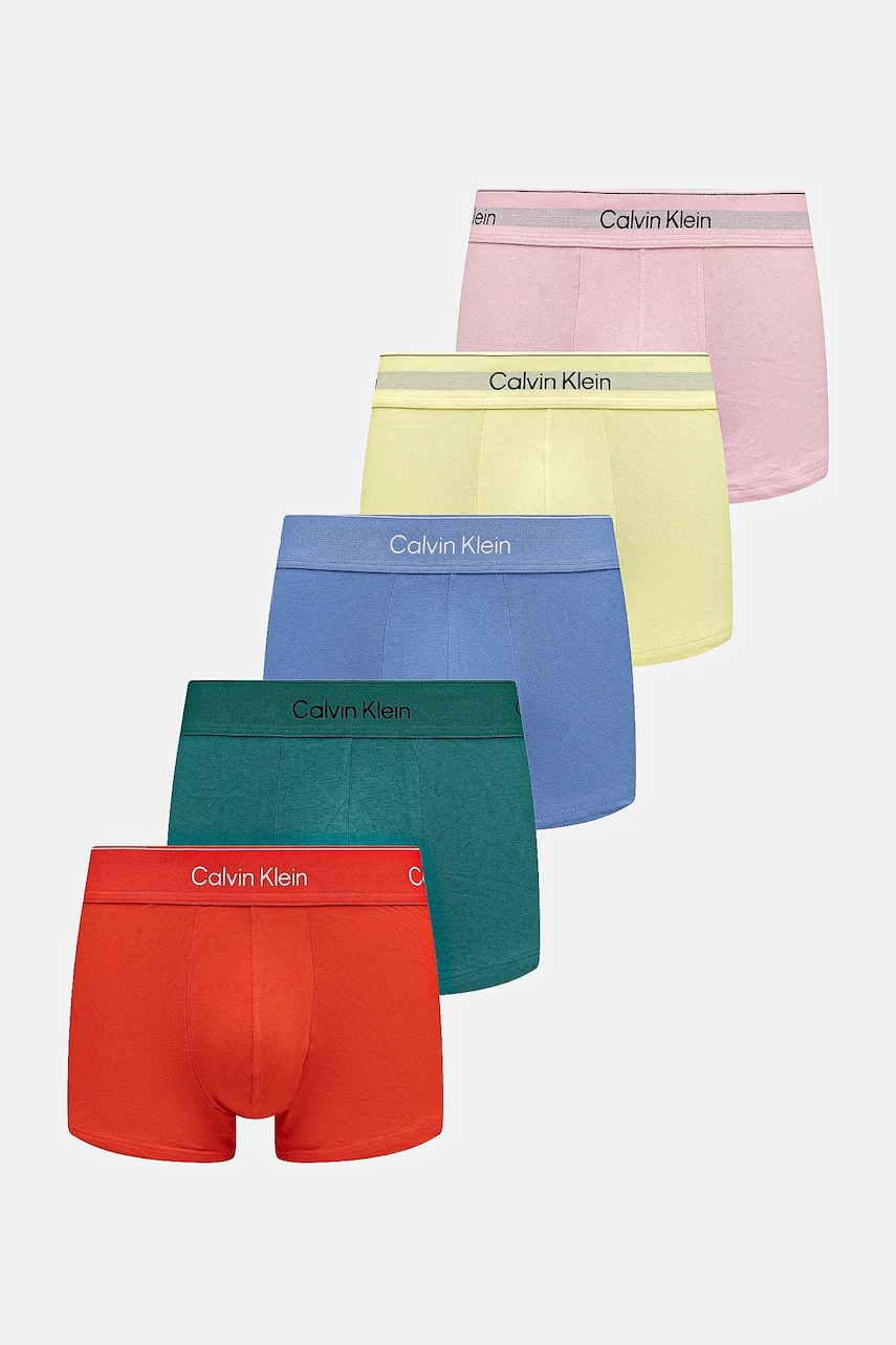 Levně Boxerky Calvin Klein Underwear 5-pack pánské, zelená barva, LV00NB4230