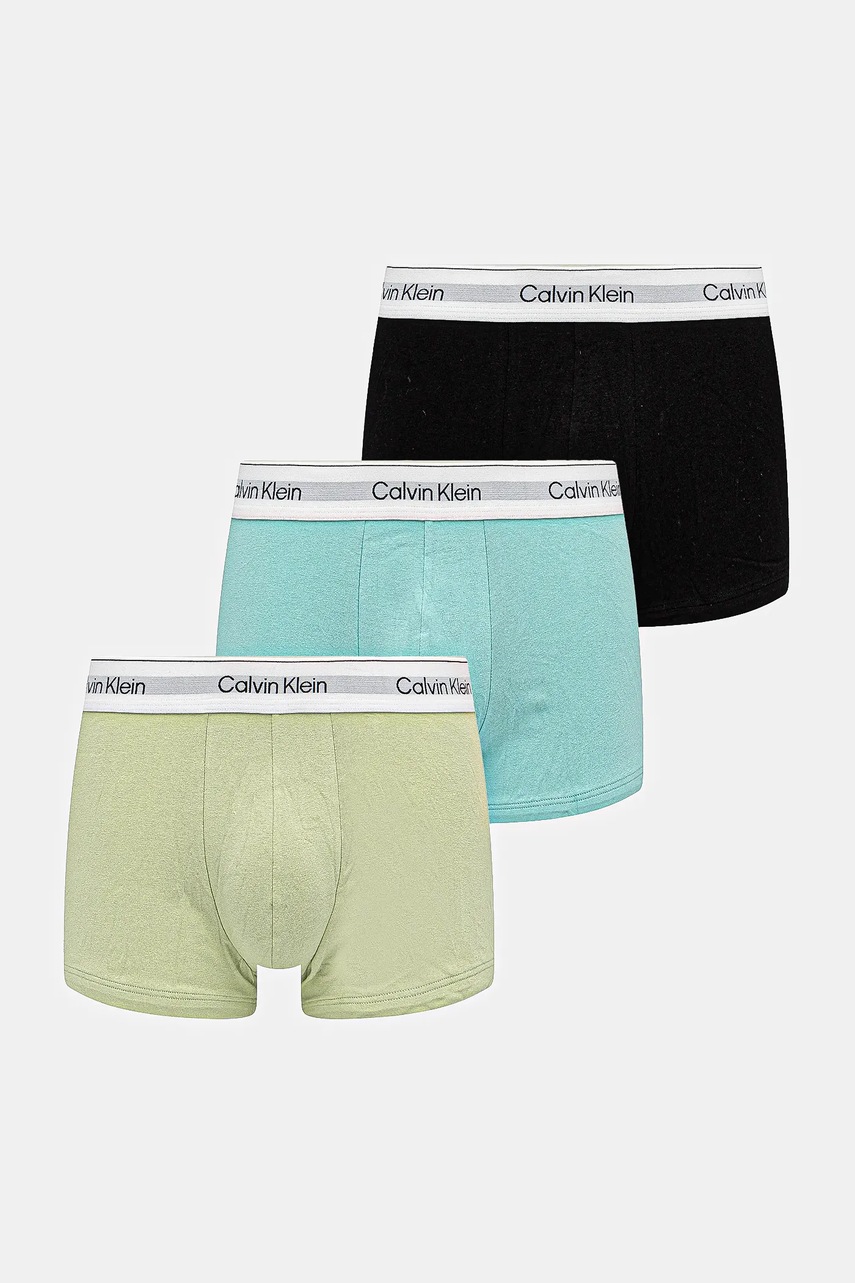 Levně Bavlněné boxerky Calvin Klein Underwear 3-pack zelená barva, LV00NB4389