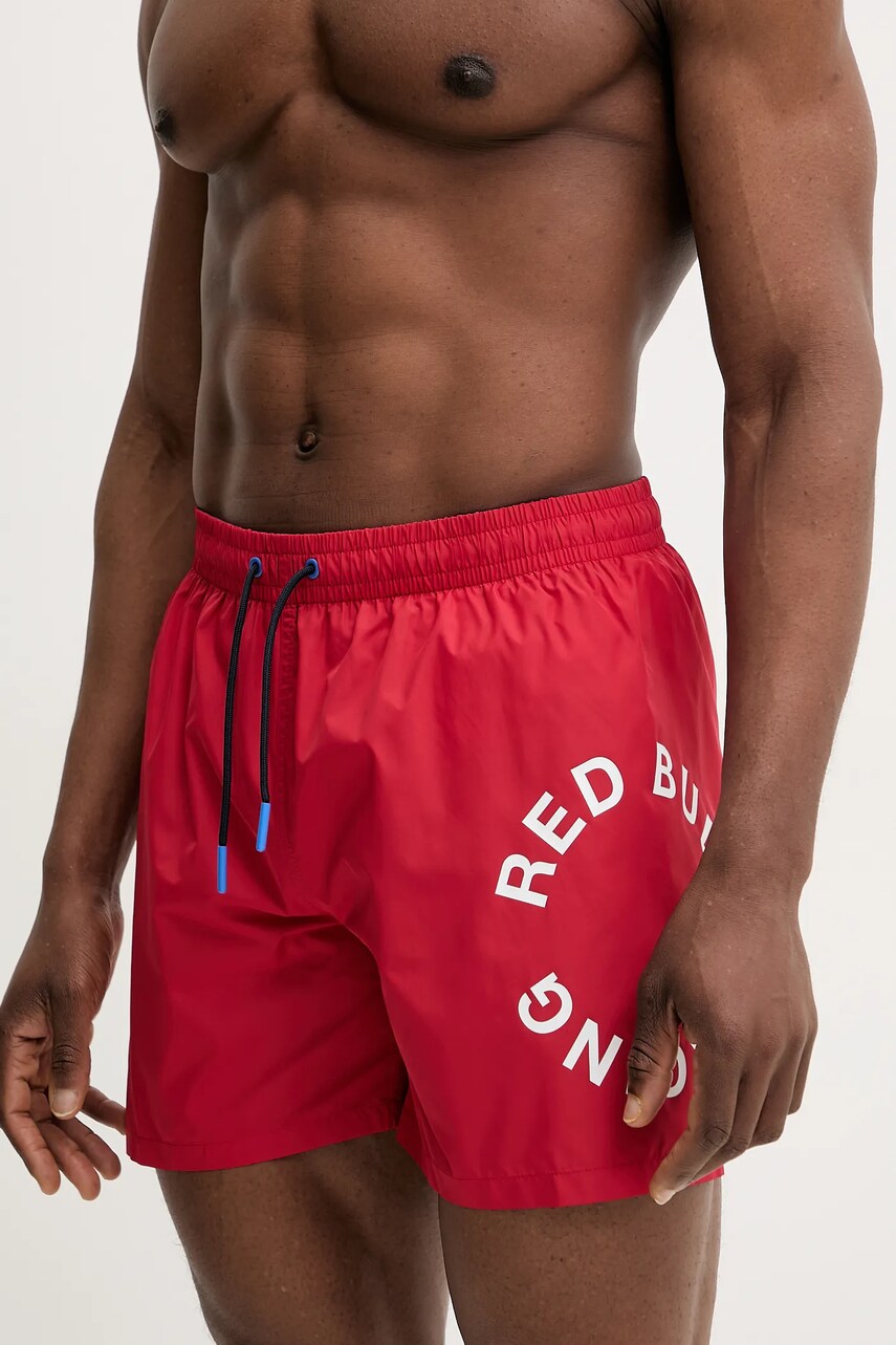 Red Bull Racing x Pepe Jeans pantaloni scurti de baie RBR CIRCLE LOGO culoarea rosu, RMB10001 Red Bull Racing x Pepe Jeans pantaloni scurti de baie RBR CIRCLE LOGO culoarea rosu, RMB10001