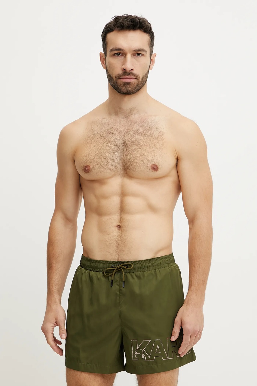 Karl Lagerfeld pantaloni scurti de baie culoarea verde, A1M46066