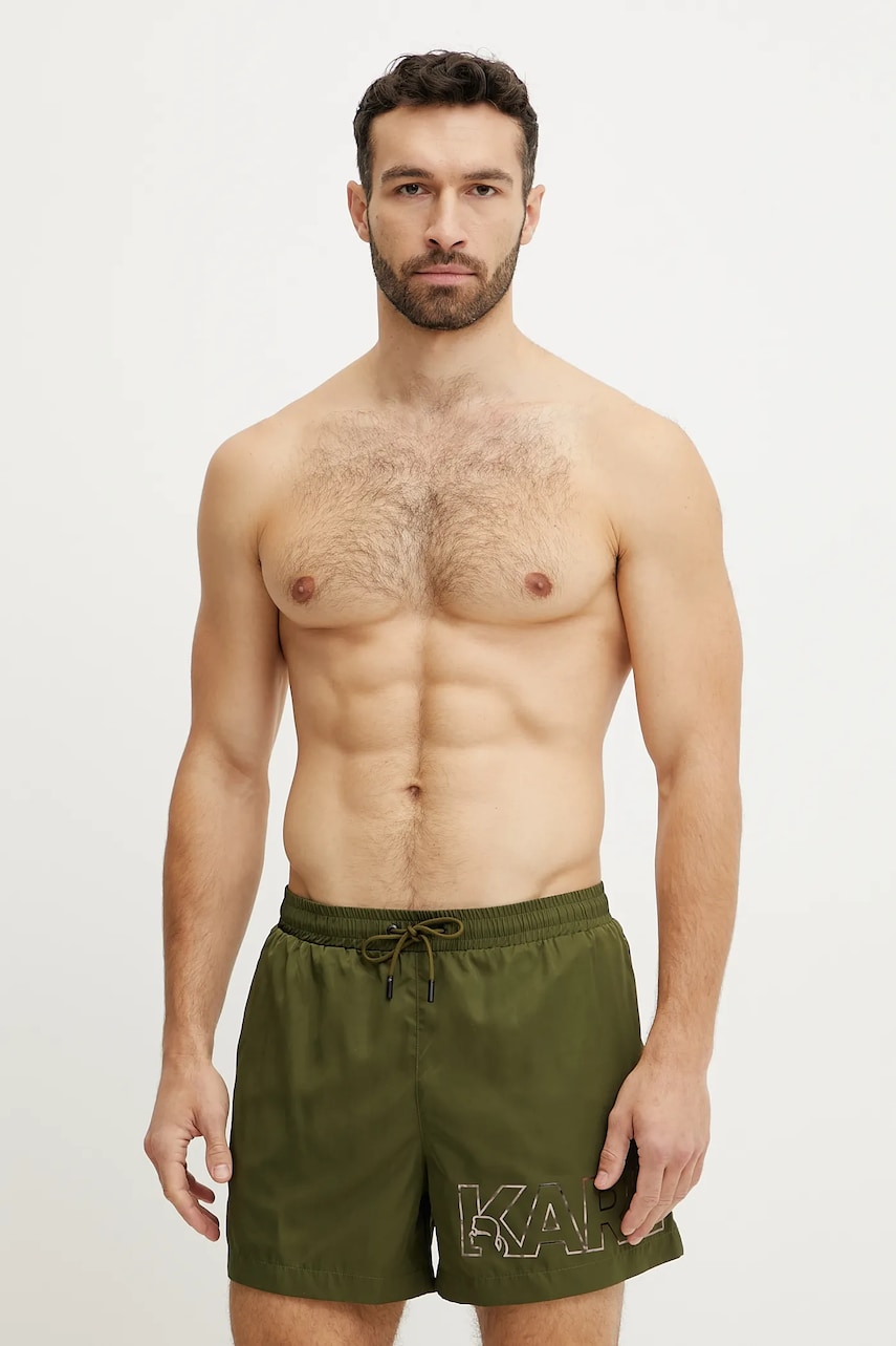 Karl Lagerfeld pantaloni scurti de baie culoarea verde, A1M46066 Karl Lagerfeld pantaloni scurti de baie culoarea verde, A1M46066