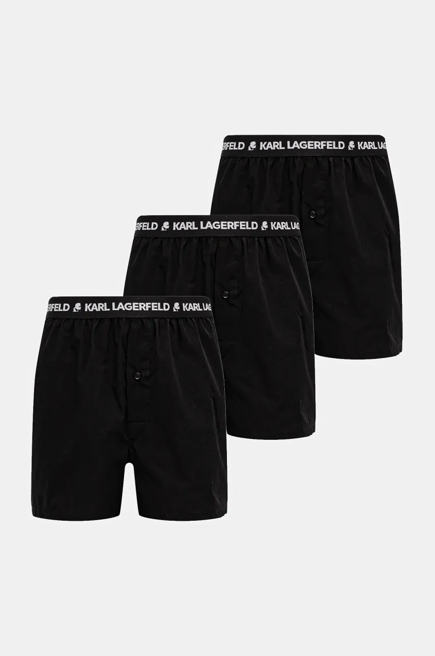 Karl Lagerfeld boxeri de bumbac 3-pack culoarea negru, A1M47116