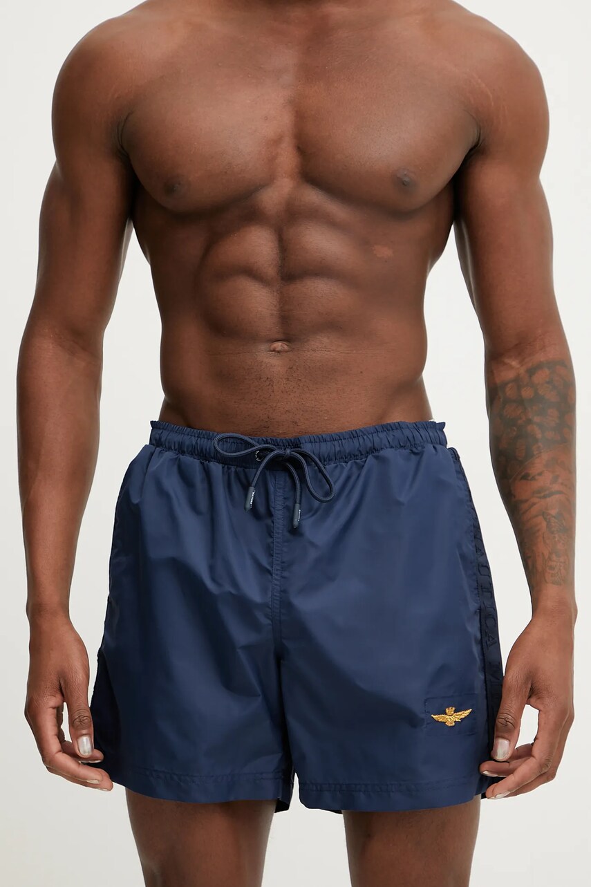 Aeronautica Militare pantaloni scurti de baie culoarea albastru marin, BW225CT3539