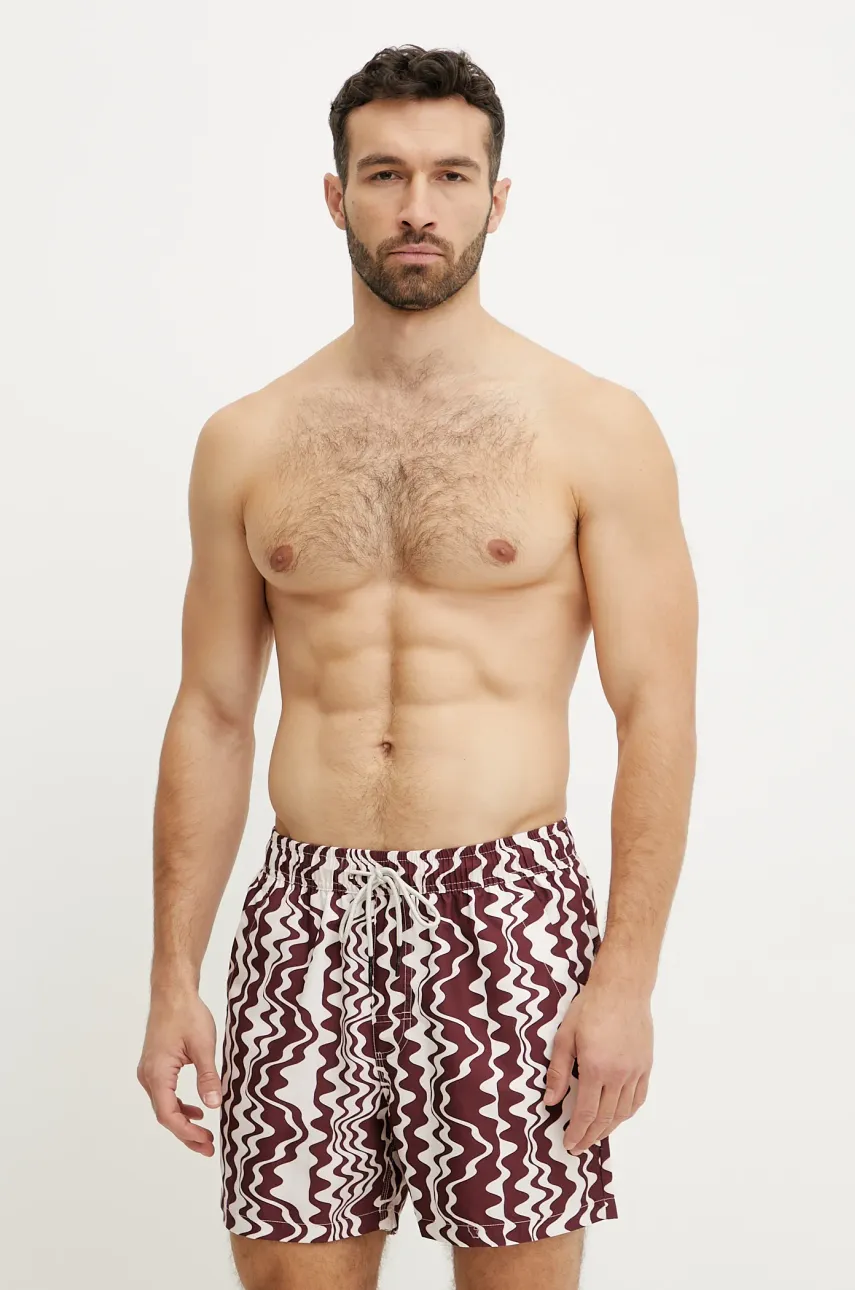 OAS pantaloni scurti de baie culoarea bordo, 5001
