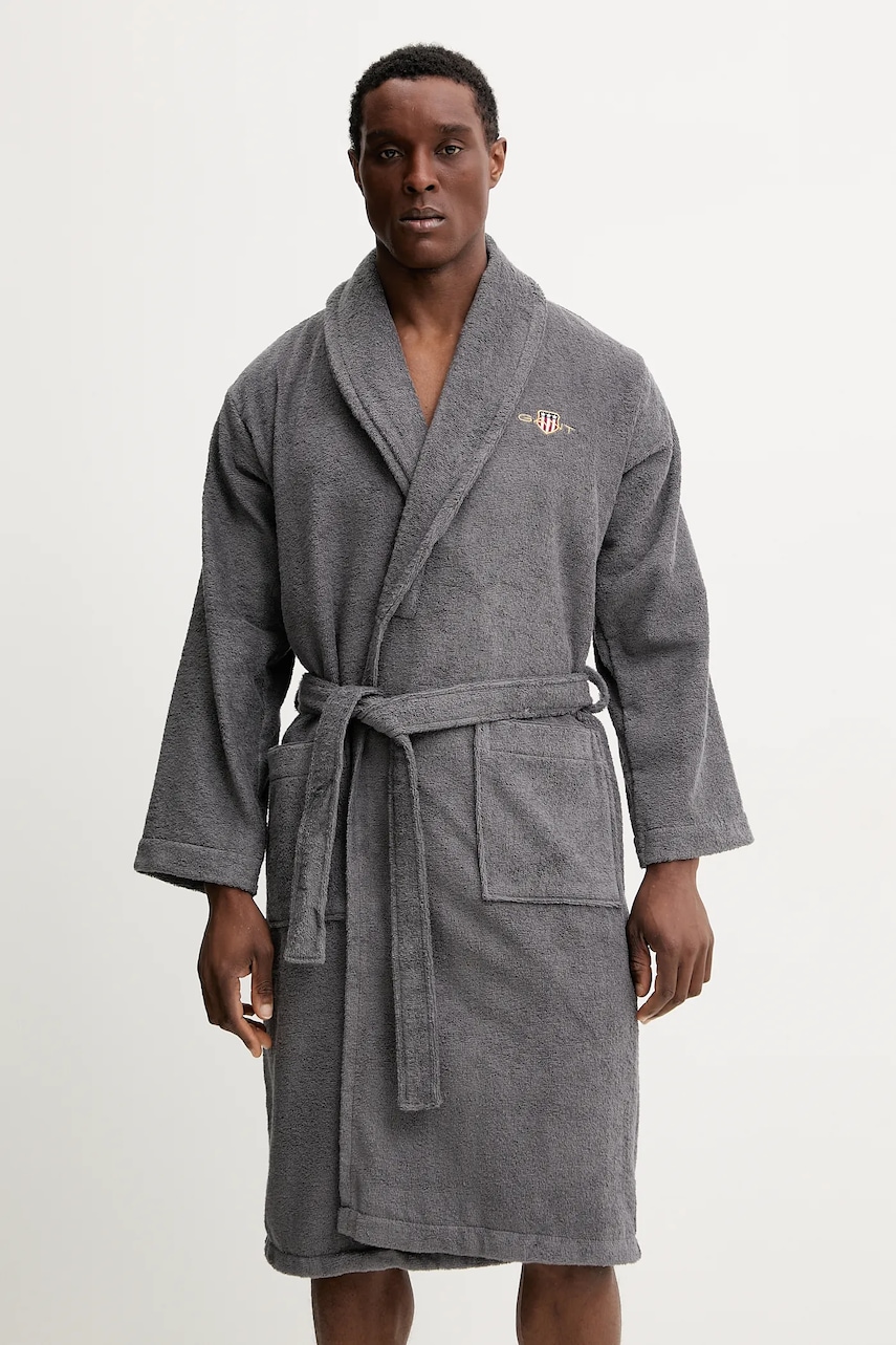 Gant halat de baie din bumbac culoarea gri, 856006703