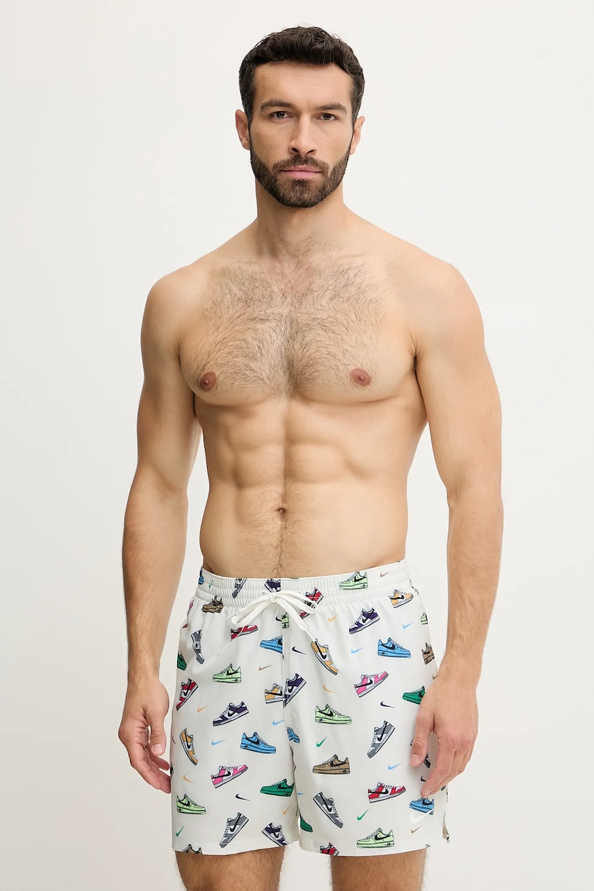Nike pantaloni scurți de baie culoarea bej, NESSF553 - 0 | YEO