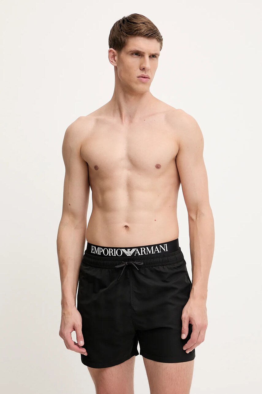 Emporio Armani Underwear pantaloni scurti de baie culoarea negru, EM000686 AF12329