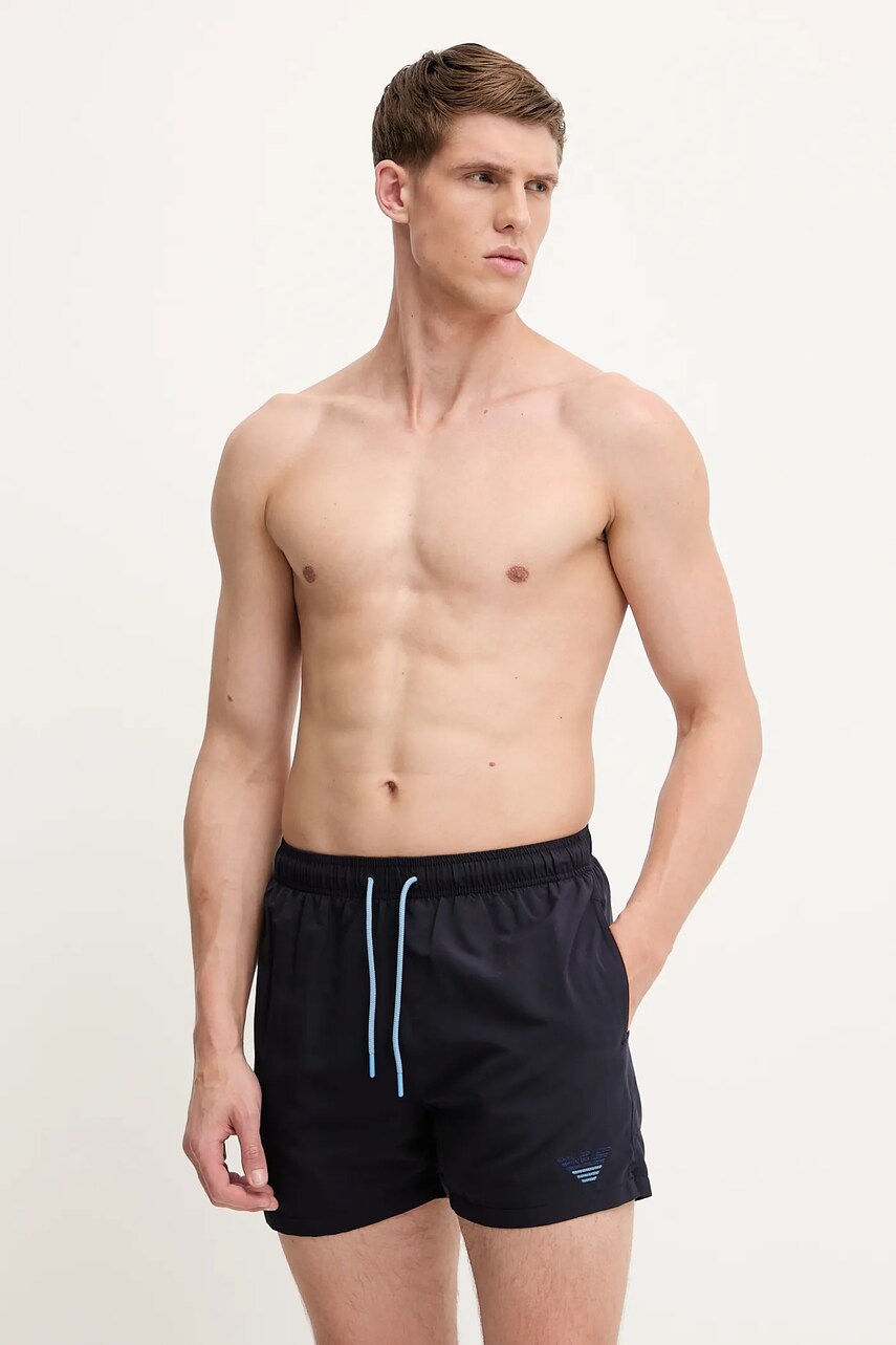 Levně Plavkové šortky Emporio Armani Underwear tmavomodrá barva, EM000583 AF12334