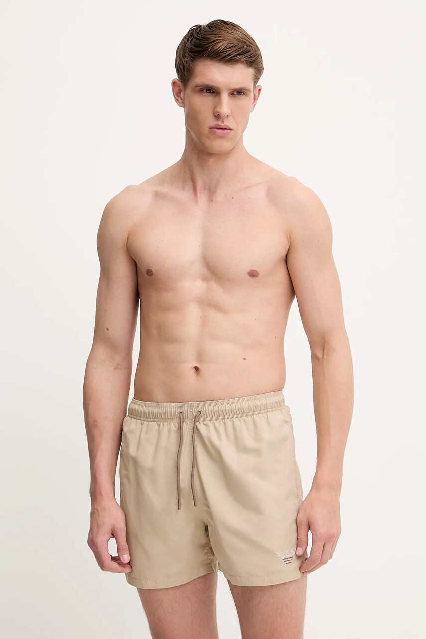 Levně Plavkové šortky Emporio Armani Underwear béžová barva, EM000583 AF12334