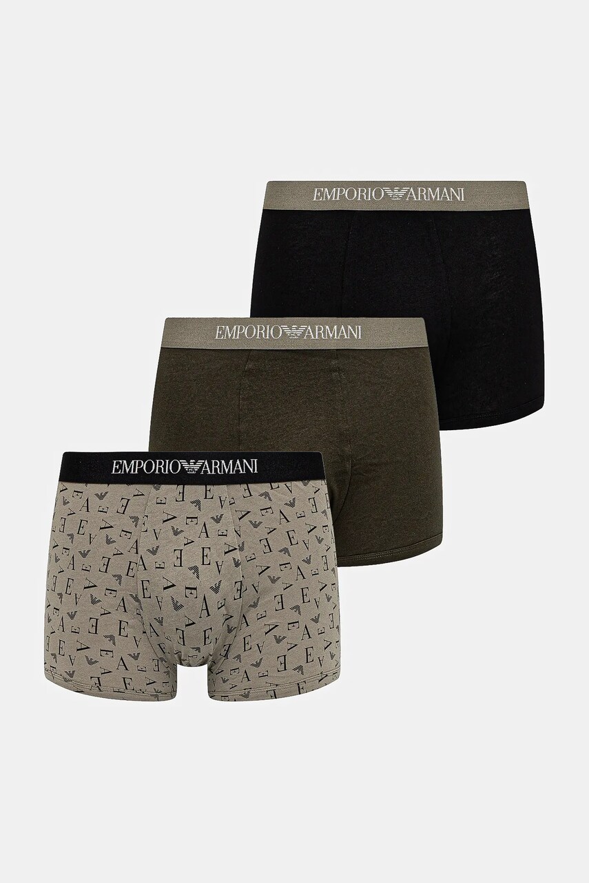 Emporio Armani Underwear boxeri 3-pack culoarea verde, EM000260 AF10800
