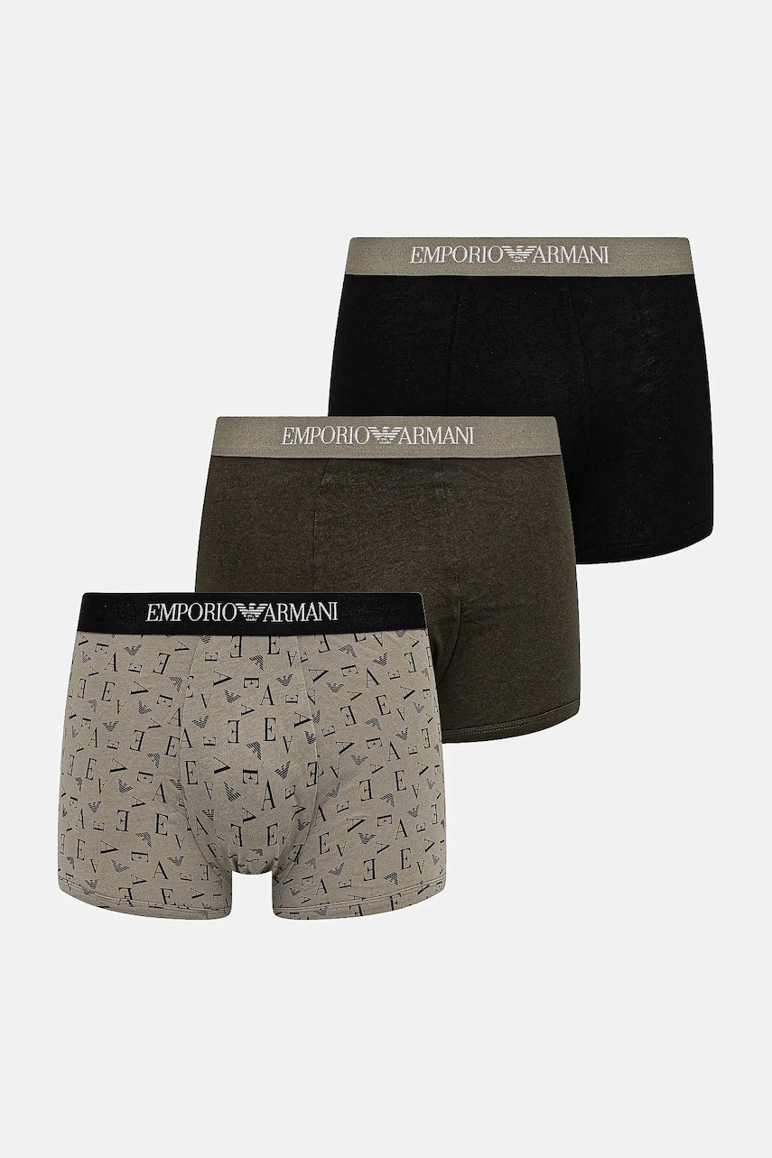 Emporio Armani Underwear boxeri 3-pack culoarea verde, EM000260 AF10800