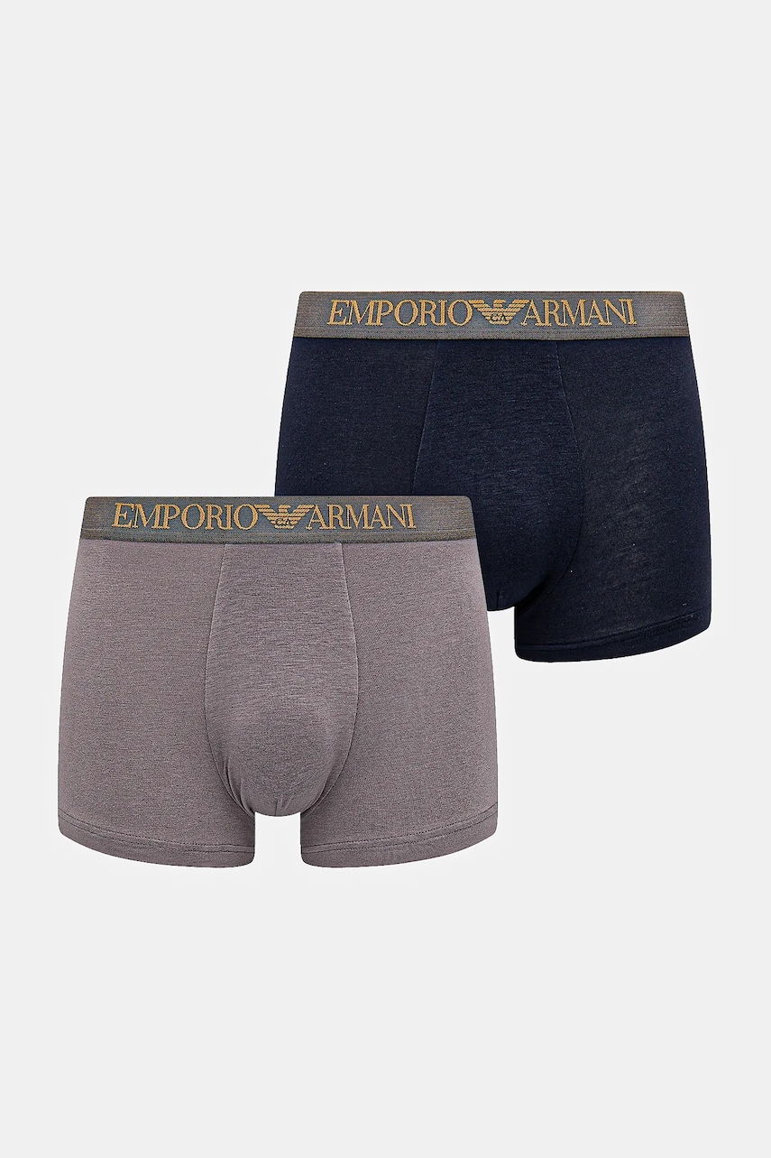 Emporio Armani Underwear boxeri 2-pack culoarea gri, EM000253 AF10787