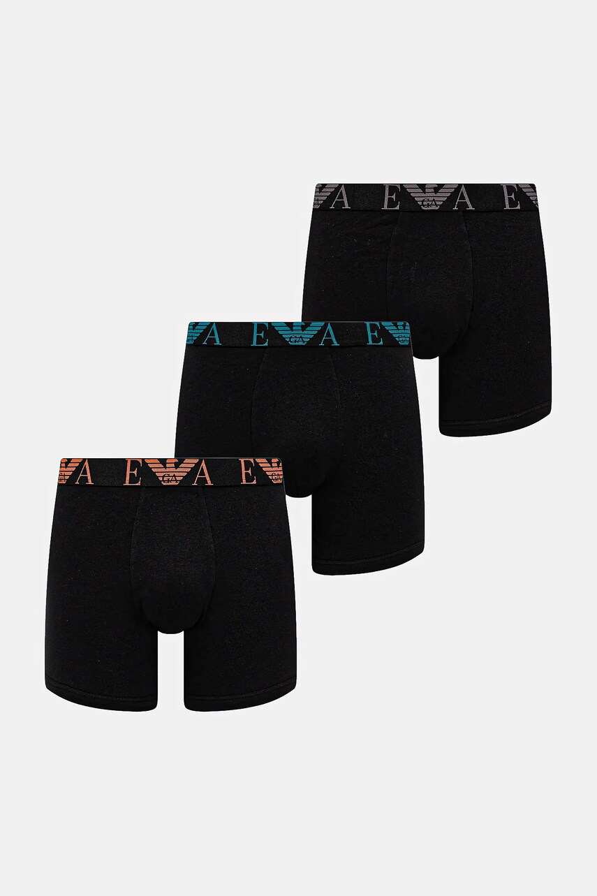 Emporio Armani Underwear boxeri 3-pack culoarea negru, EM000261 AF10778
