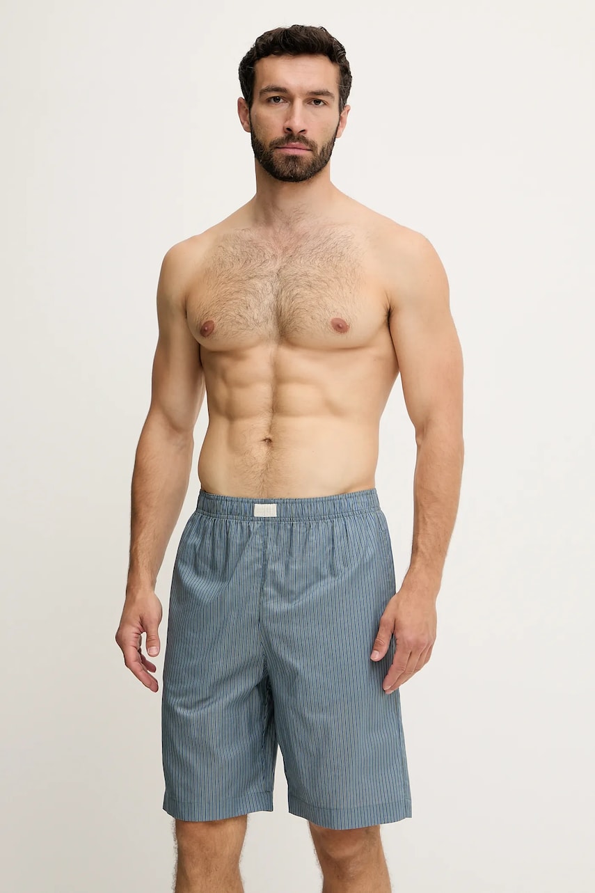 United Colors of Benetton pantaloni scurti de pijama din bumbac culoarea gri, cu imprimeu, 4XGJ49006