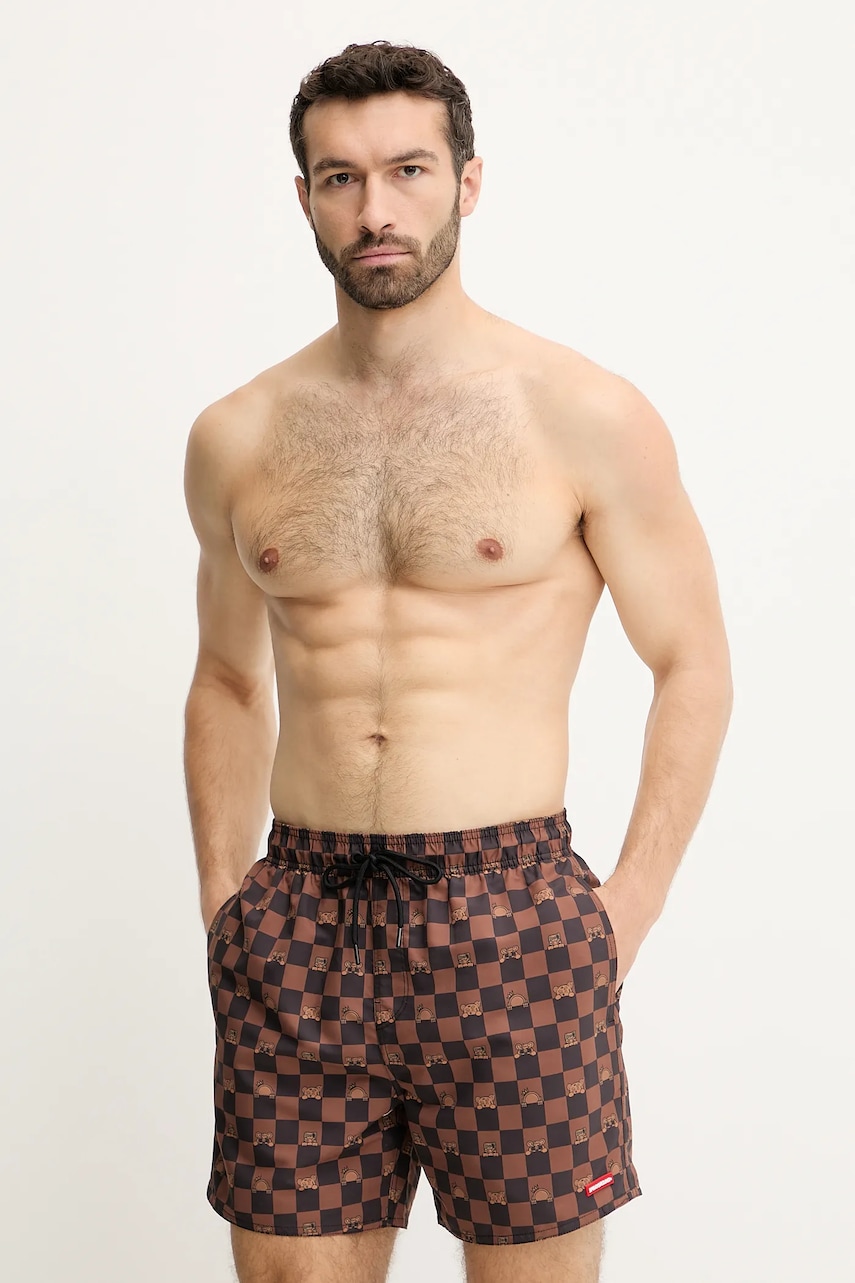 Sprayground pantaloni scurti de baie culoarea maro