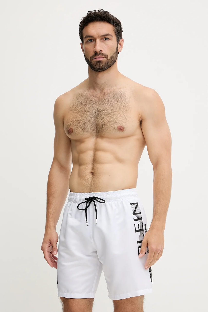 PLEIN SPORT pantaloni scurți de baie culoarea alb, PS25MBL02