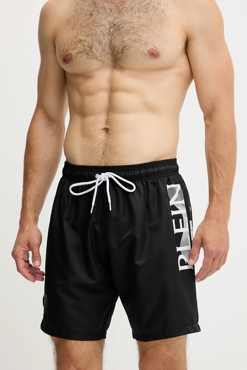 Μαγιό PLEIN SPORT χρώμα: μαύρο, PS25MBL02 φωτογραφία