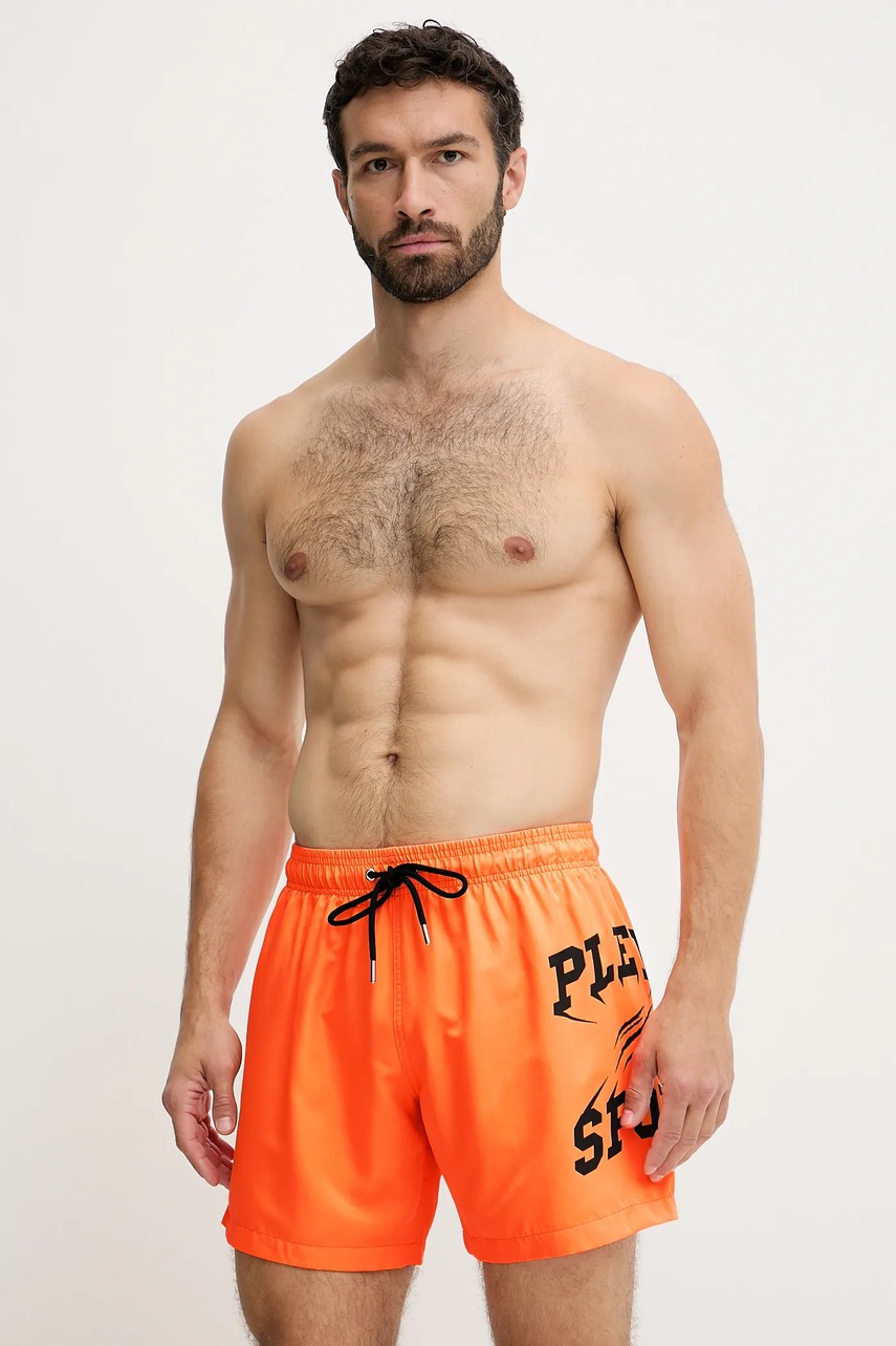 Levně Plavkové šortky PLEIN SPORT oranžová barva, PS25MBM01