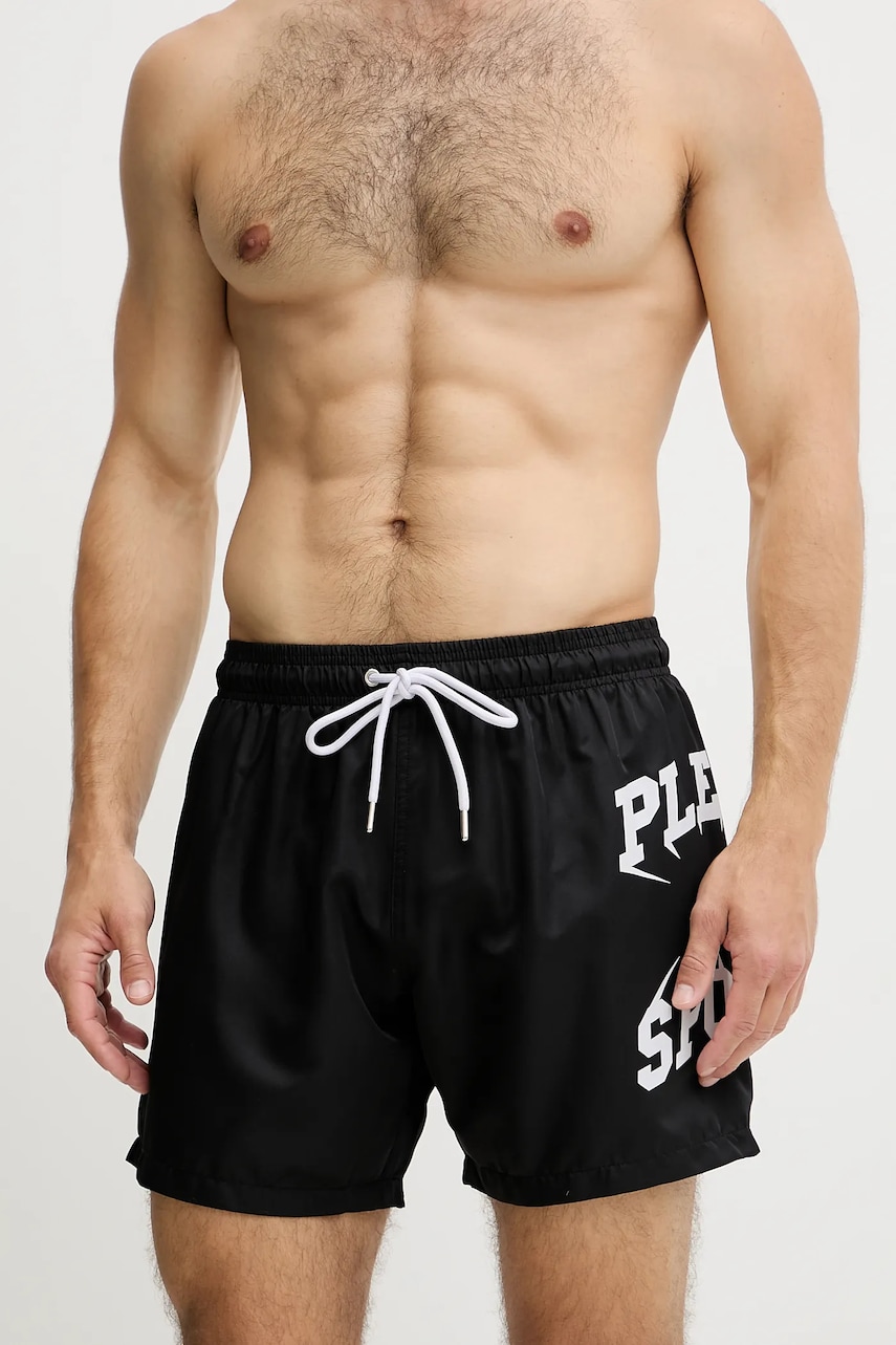 Levně Plavkové šortky PLEIN SPORT černá barva, PS25MBM01