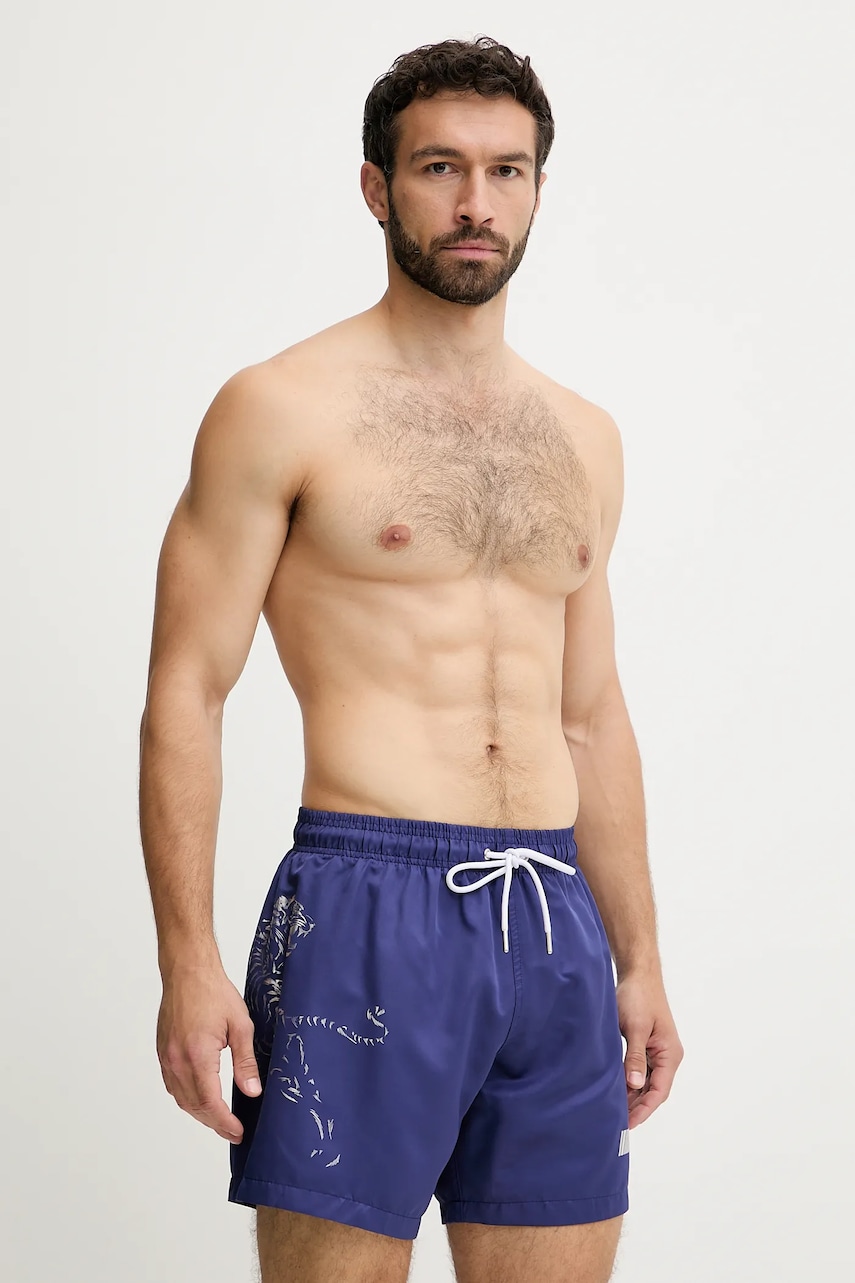 PLEIN SPORT pantaloni scurți de baie culoarea bleumarin, PS25MBM02