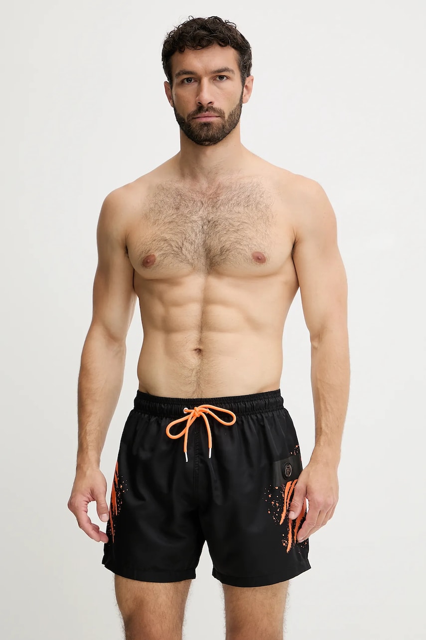 PLEIN SPORT pantaloni scurți de baie culoarea negru, PS25MBM04