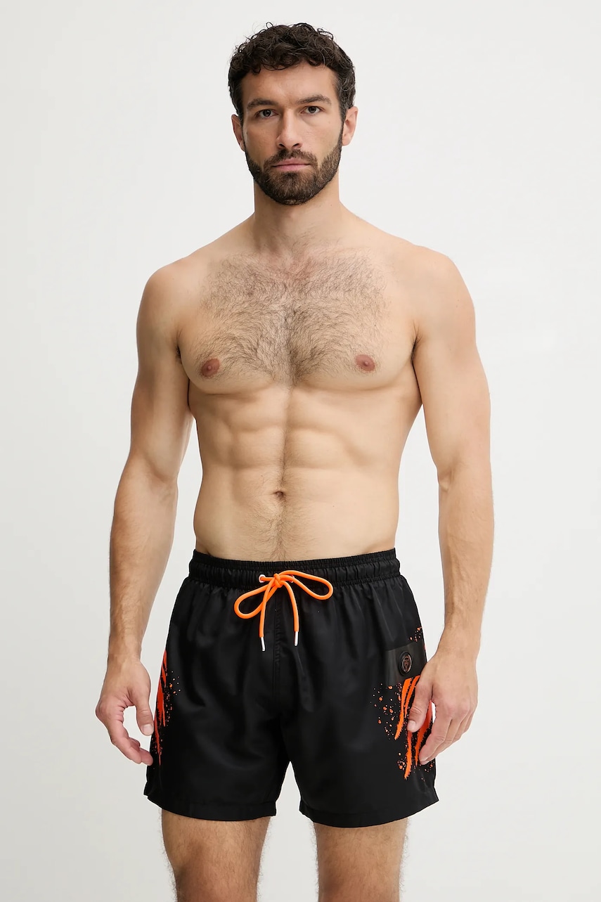 PLEIN SPORT pantaloni scurți de baie culoarea negru, PS25MBM04