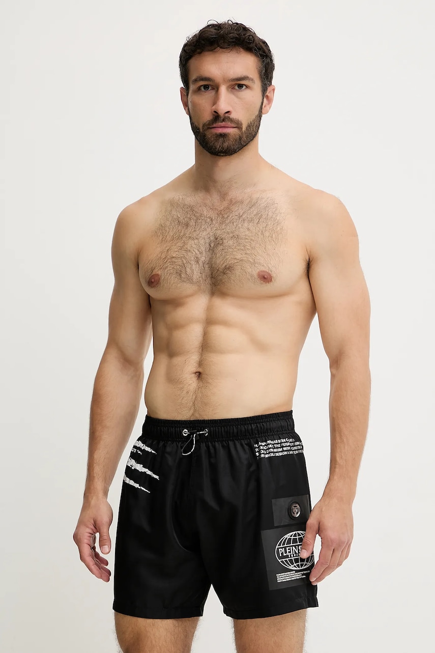 PLEIN SPORT pantaloni scurți de baie culoarea negru, PS25MBM05