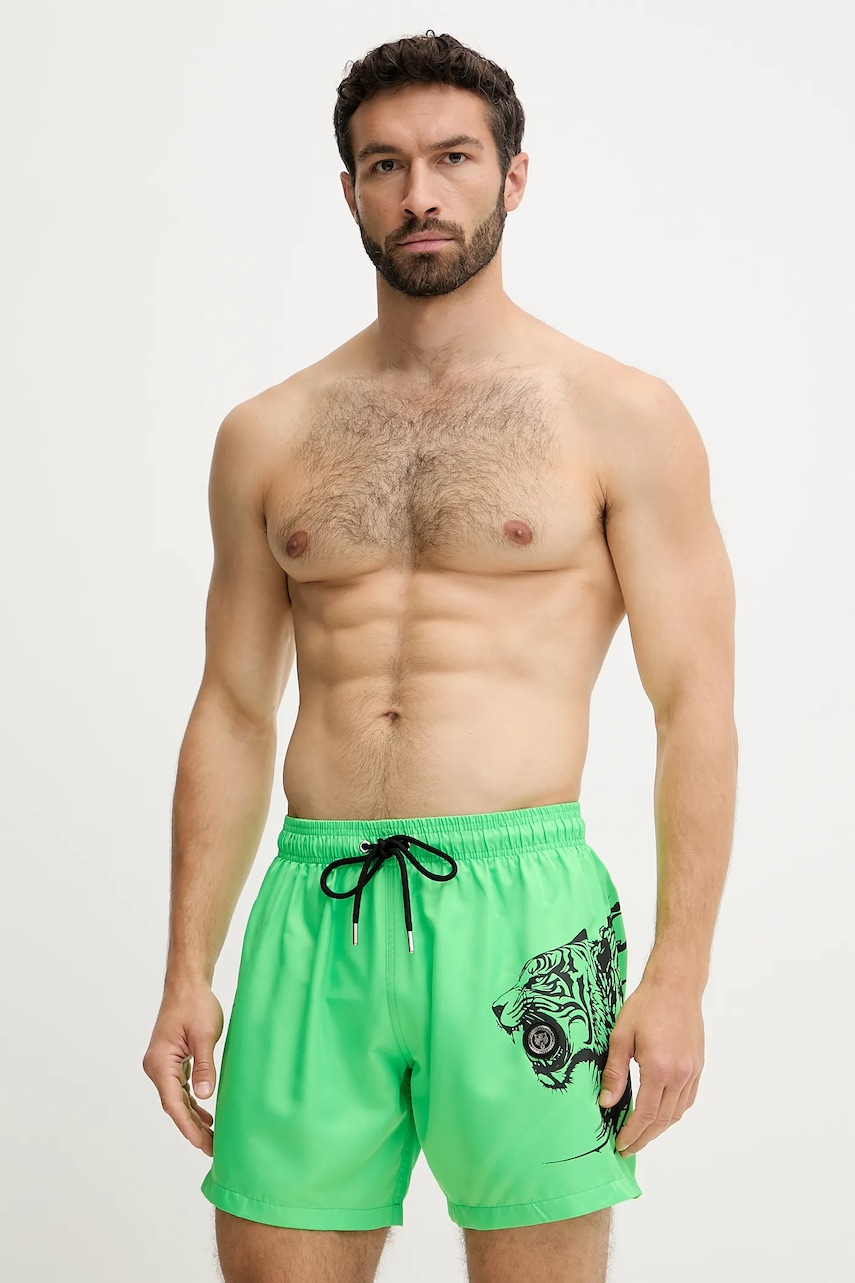 PLEIN SPORT pantaloni scurți de baie culoarea verde, PS25MBM06