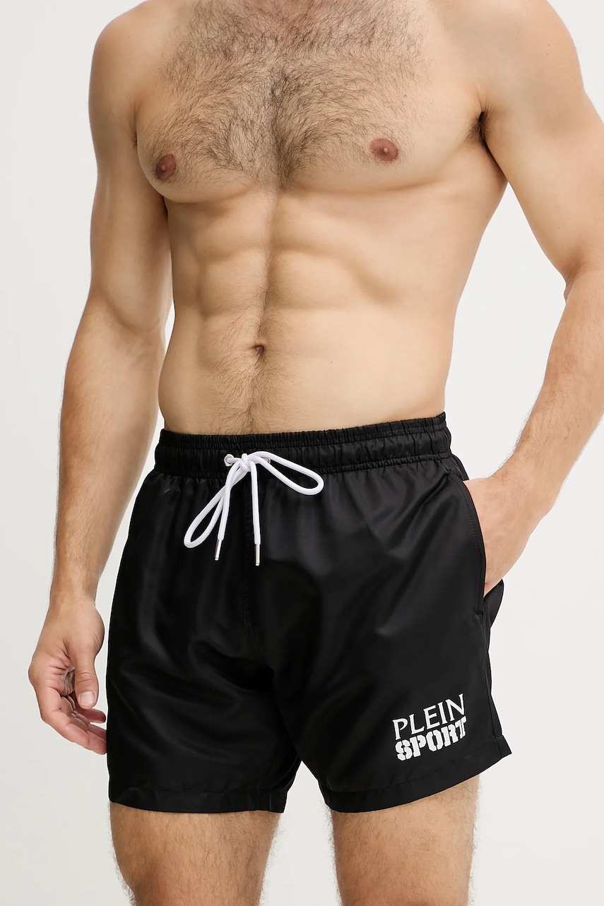 PLEIN SPORT pantaloni scurți de baie culoarea negru, PS25MBM10